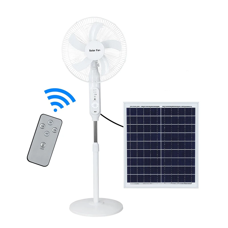 LIGHTSINCERE Battery Operated 16 Inch remote control solar charge fan system with solar panel