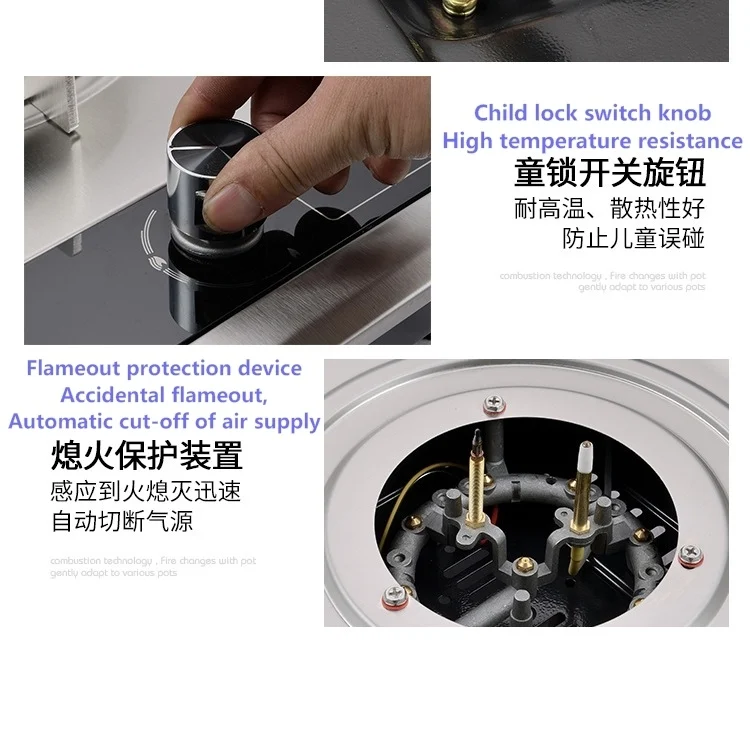 Настольная и Встроенная газовая плита из нержавеющей стали для гостиниц уличная