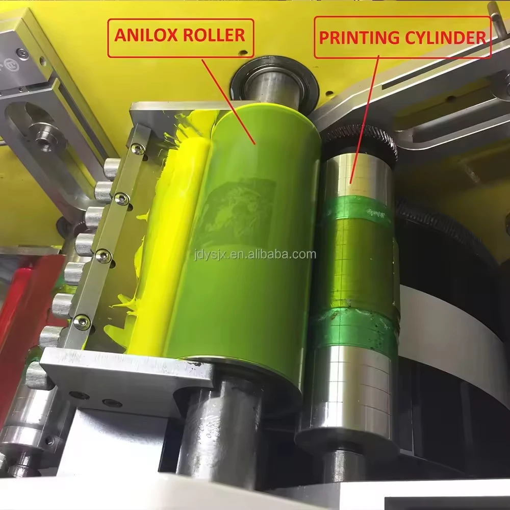 JR-1542 China Manufacturers 2+4 Colors Double Side Print Letterpress Flexo Label Printing Machine For Polyester Satin Ribbon