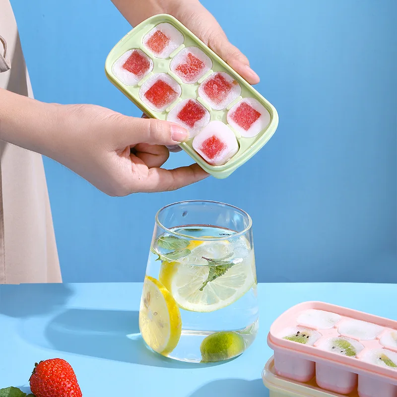 Silicone ice lattice jelly yogurt ice cube mold food grade ice container refrigerator