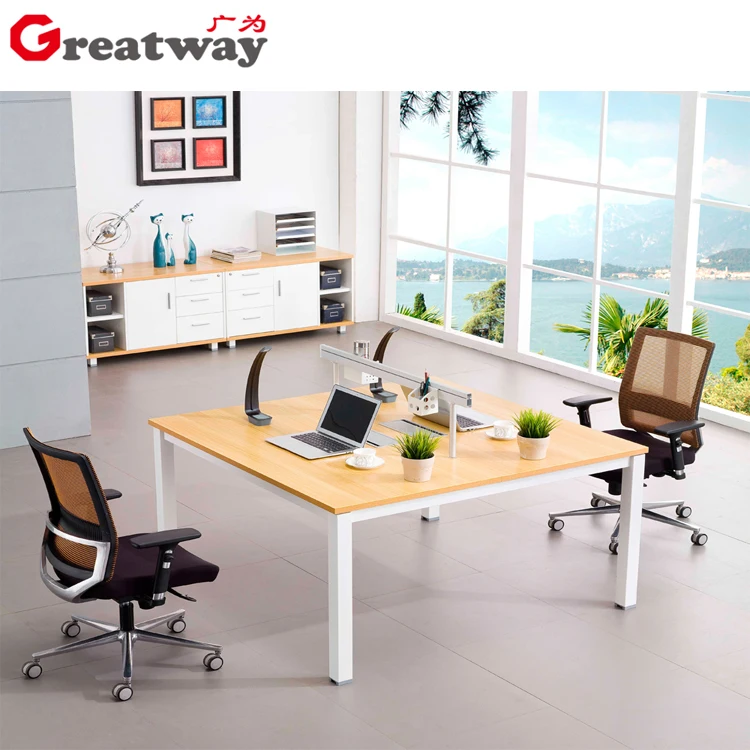Modern Modular Loft Office Furniture Linear Work Station Workstation Working Table 2 Seater Person Staff Cluster Office Desk