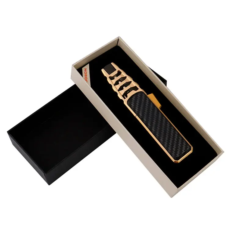 High Quality Metal Long Pen Type Refillable Powerful Windproof Gas Lighter for Cigar