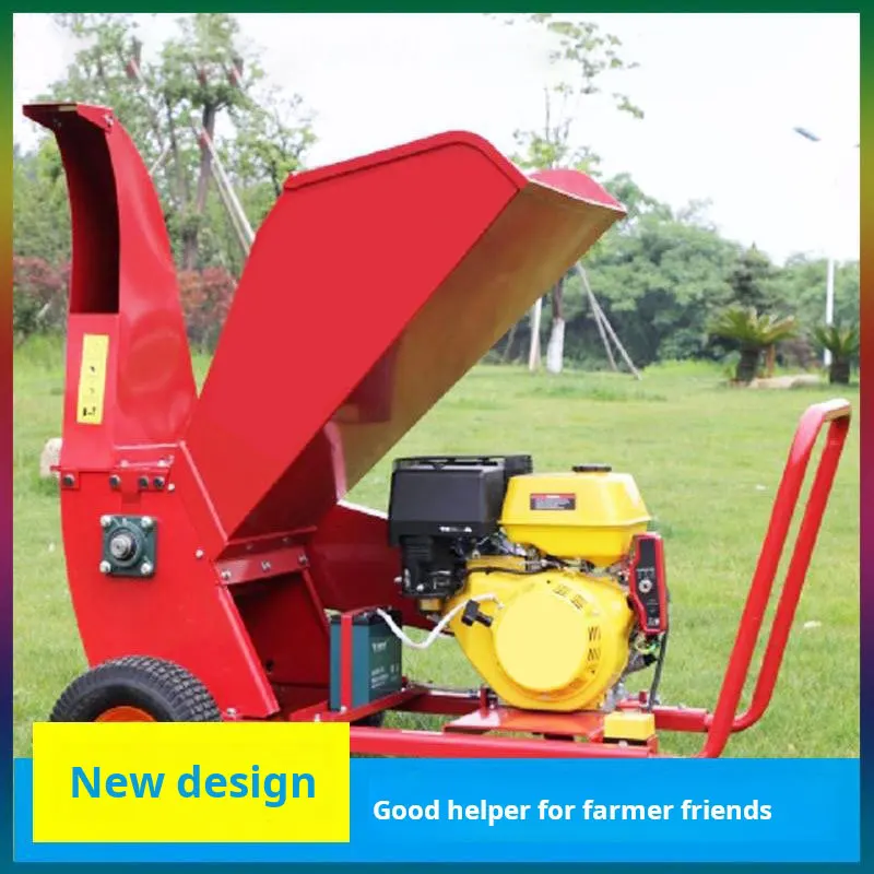 Twig diesel shredder straw gasoline shredder Twig electric grape shredder can move fruit tree leaves