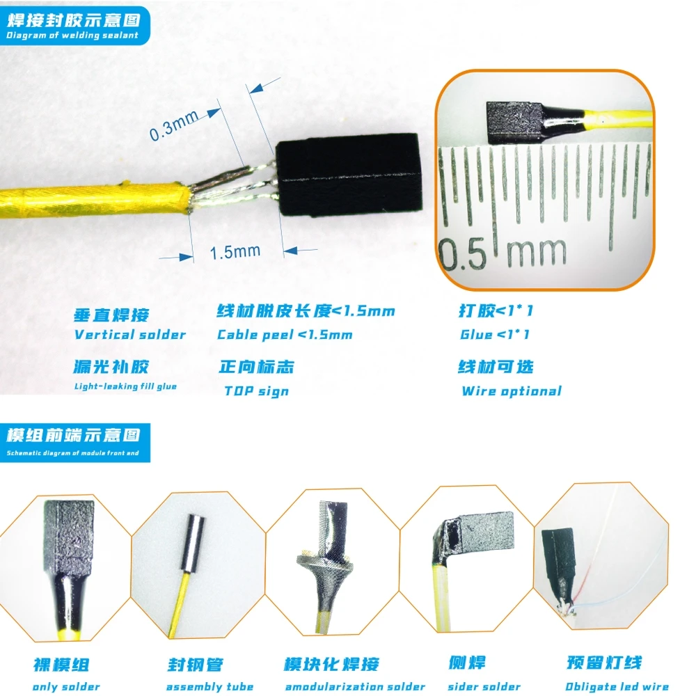 medical 1.6mm 1.7mm 2.0mm  endoscope camera module with LED ovm6946