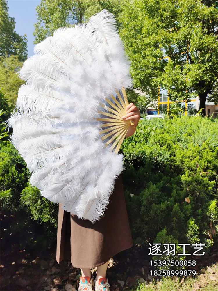 Cheap Sale Dancing colors 15 pcs of feathers Large fluffy Ostrich Feather Fans for carnival performance decoration