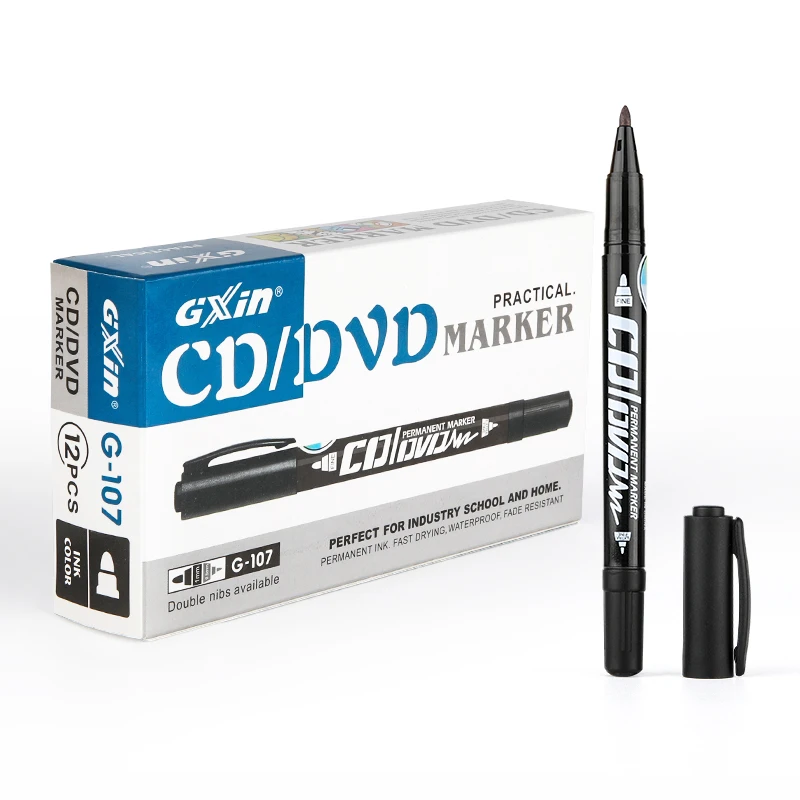 Gxin G-107 China factory wholesale double head office supplies permanent marker pen