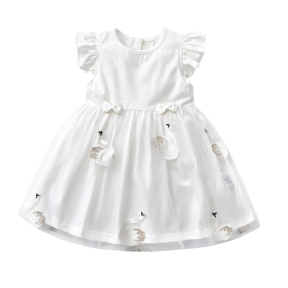 Baby Girls Ruffle Cute Dress Princess Mesh Party Sundress with Headband