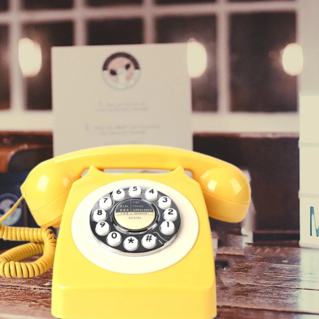 Mufeng Landline phone antique style rotary telephone keypad recording function Audio Guestbook Phone Message Guest Book recorder