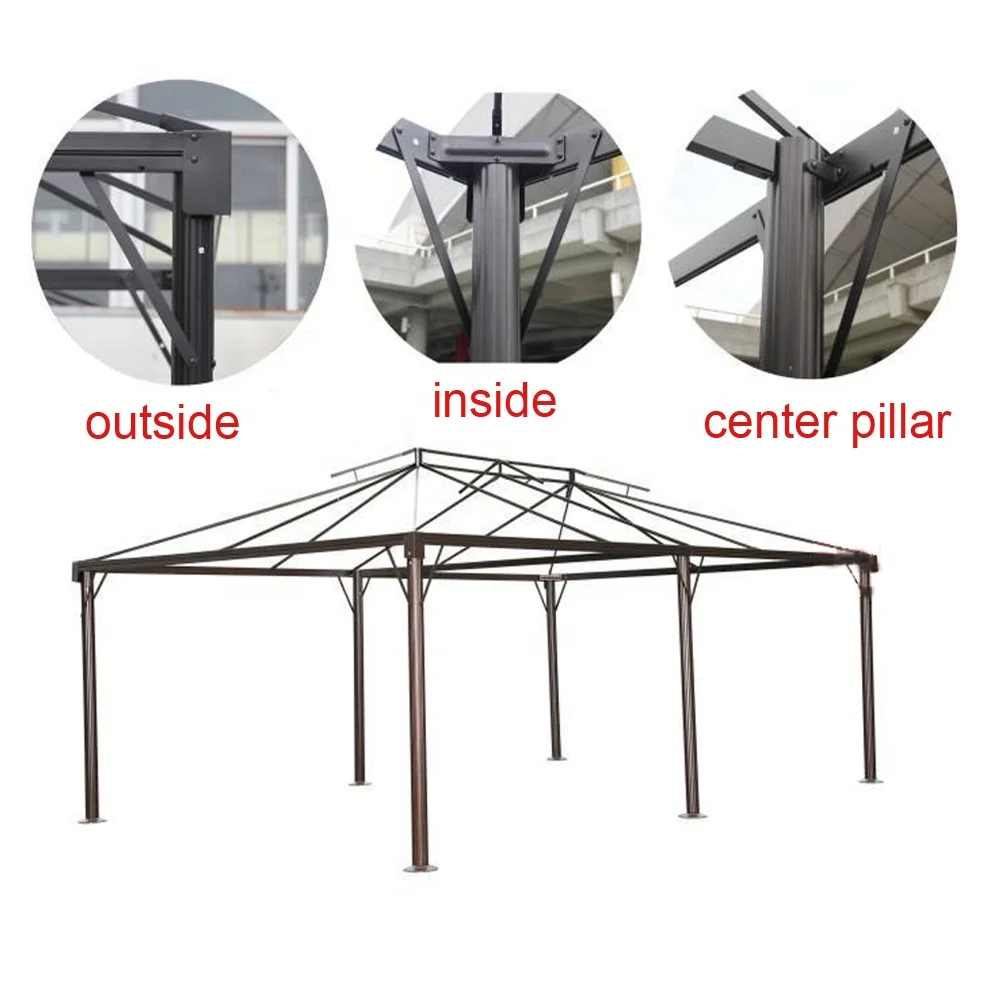 Backyard Garden Awnings Patio Soft Top Gazebo Party Courtyard Rain Protection Outdoor Gazebo Tent