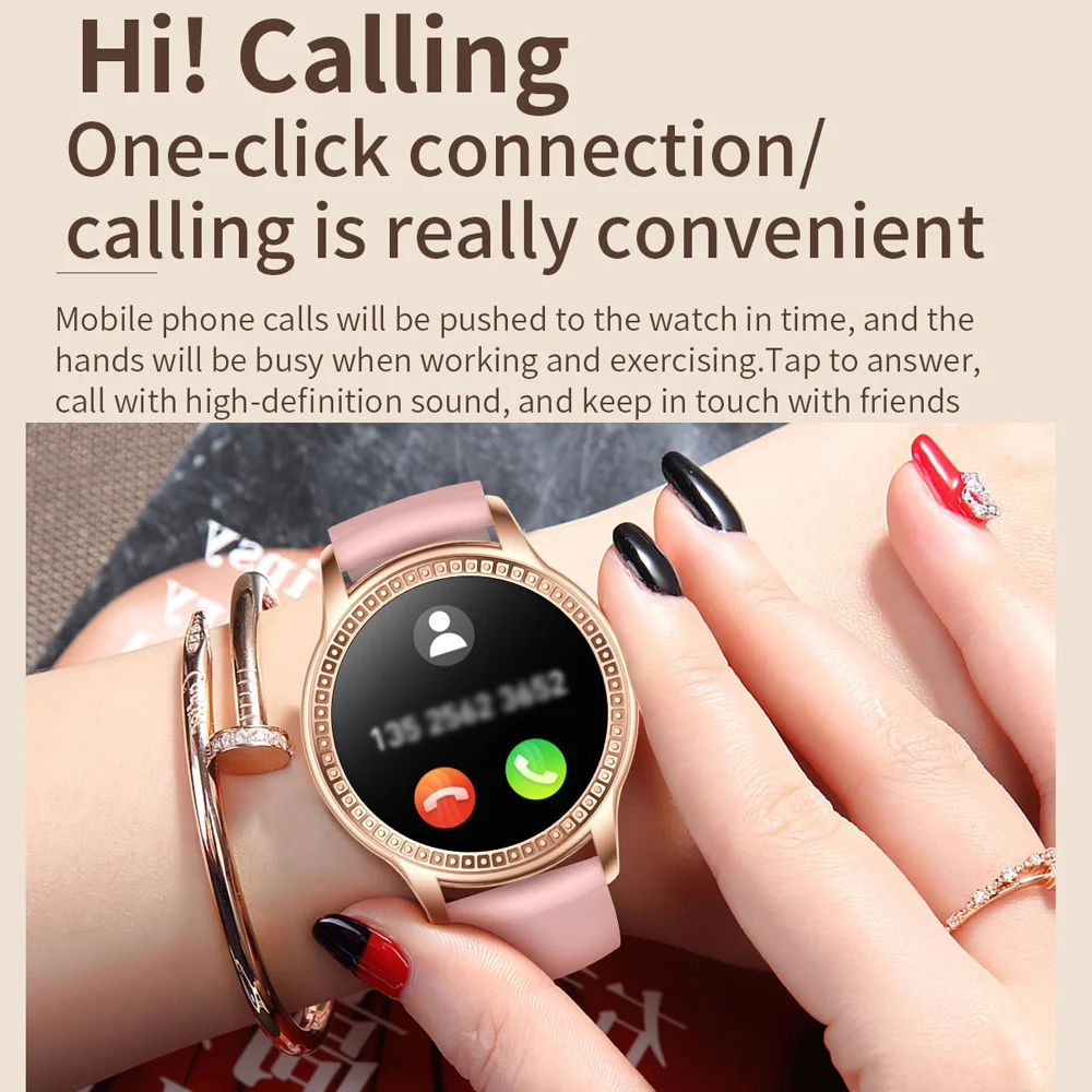 Smartwatch Women 2022 CF93 Smart Watch IP67 Waterproof 1.32 inch LCD Screen Relojes Inteligentes Round Smart Watch