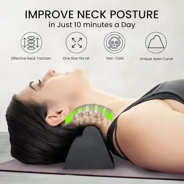 Cervical Orthotic Traction Block Firm Spinal Neck Alignment 3-height Adjustable Design Cervical Traction Device Neck Stretcher