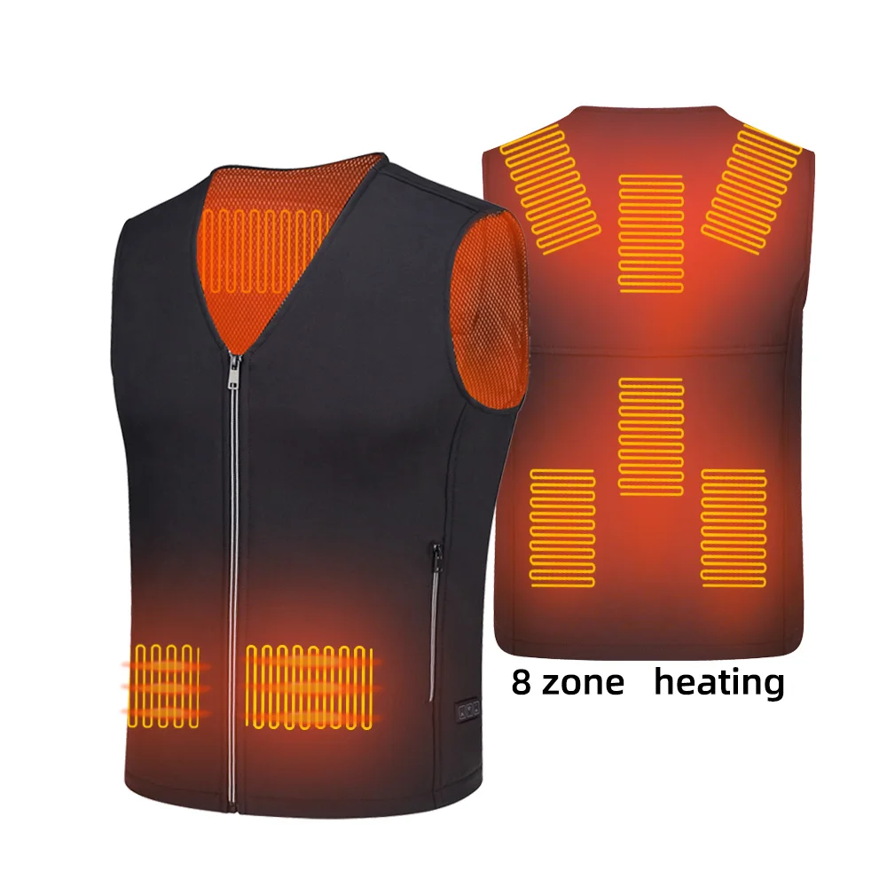 New Product Winter rechargeable adjustable battery electric heated Vest Men Women Outdoor warming jacket with heating unisex