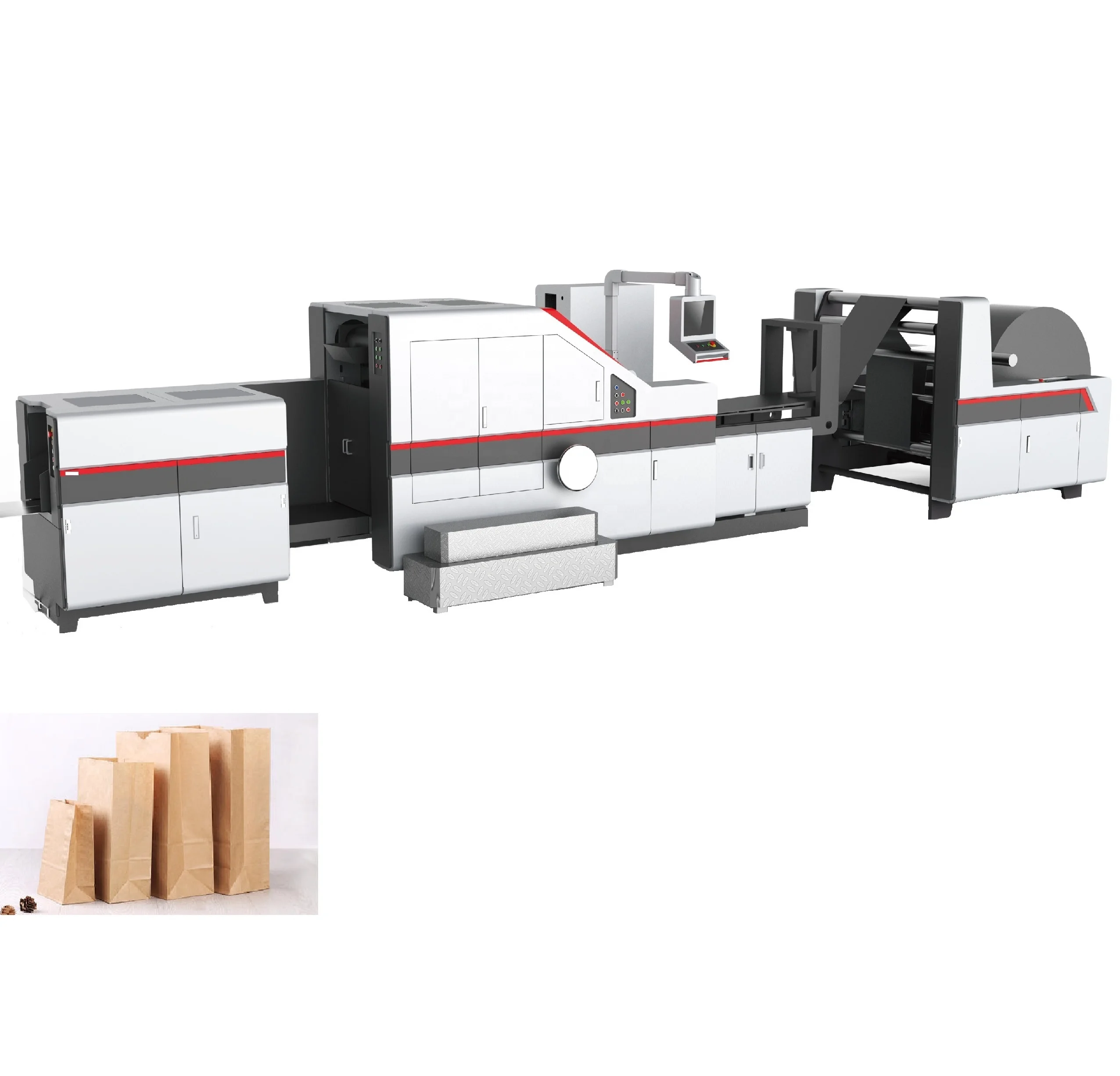 290 Automatic square bottom center glue sealing kraft paper making bag machine
