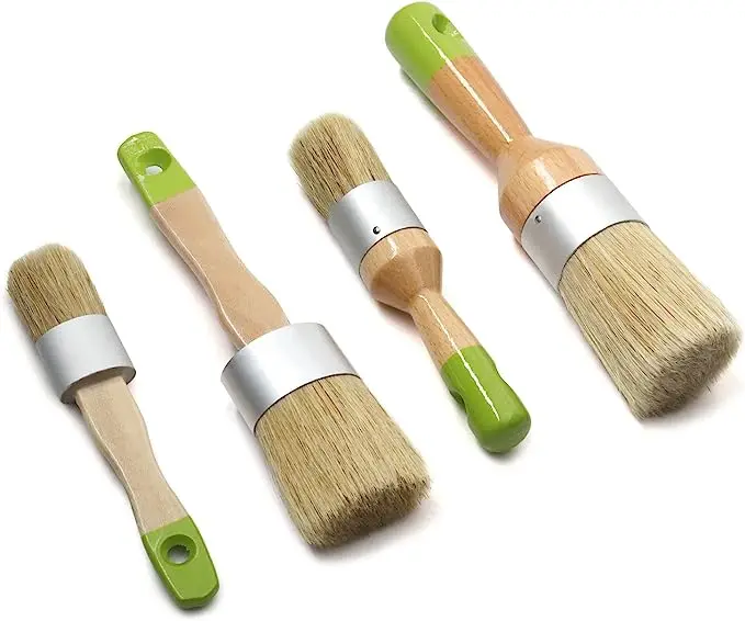 4 pieces of furniture with chalk and wax paint brushes powder brush paintings and small DIY paintings for wooden decorative furn