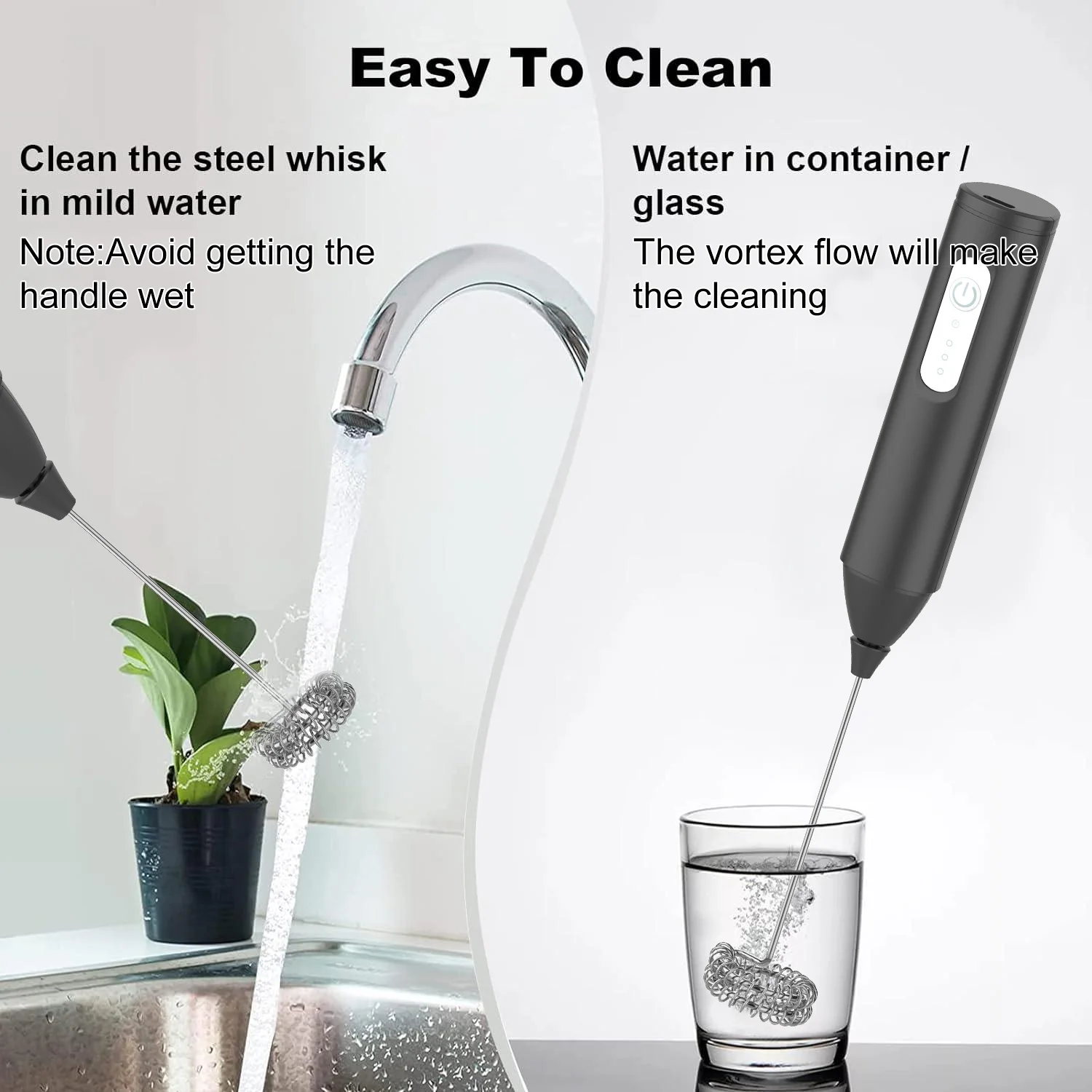 Milk Frother Handheld Coffee Whisk Mini Blender Electric Foamer Battery Operated Milk Frother