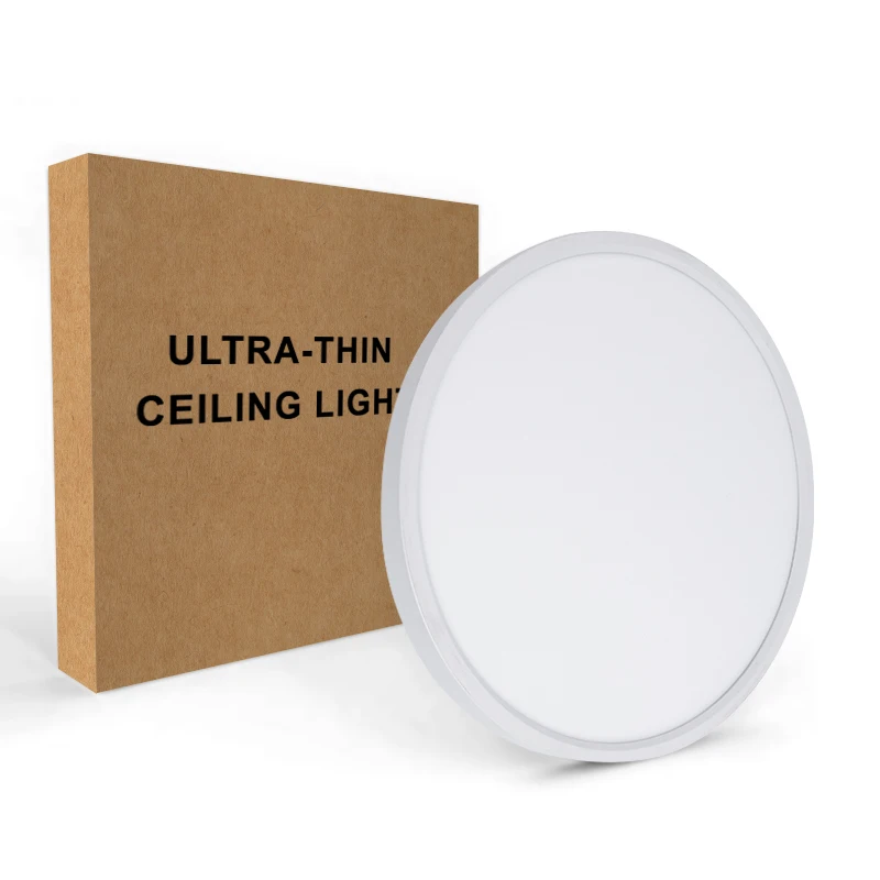 Factory Price Living Bedroom Room Light 12W 20W 36W Flush Mount Three-stage CCT Adjustable Super Slim LED Ceiling Panel Light