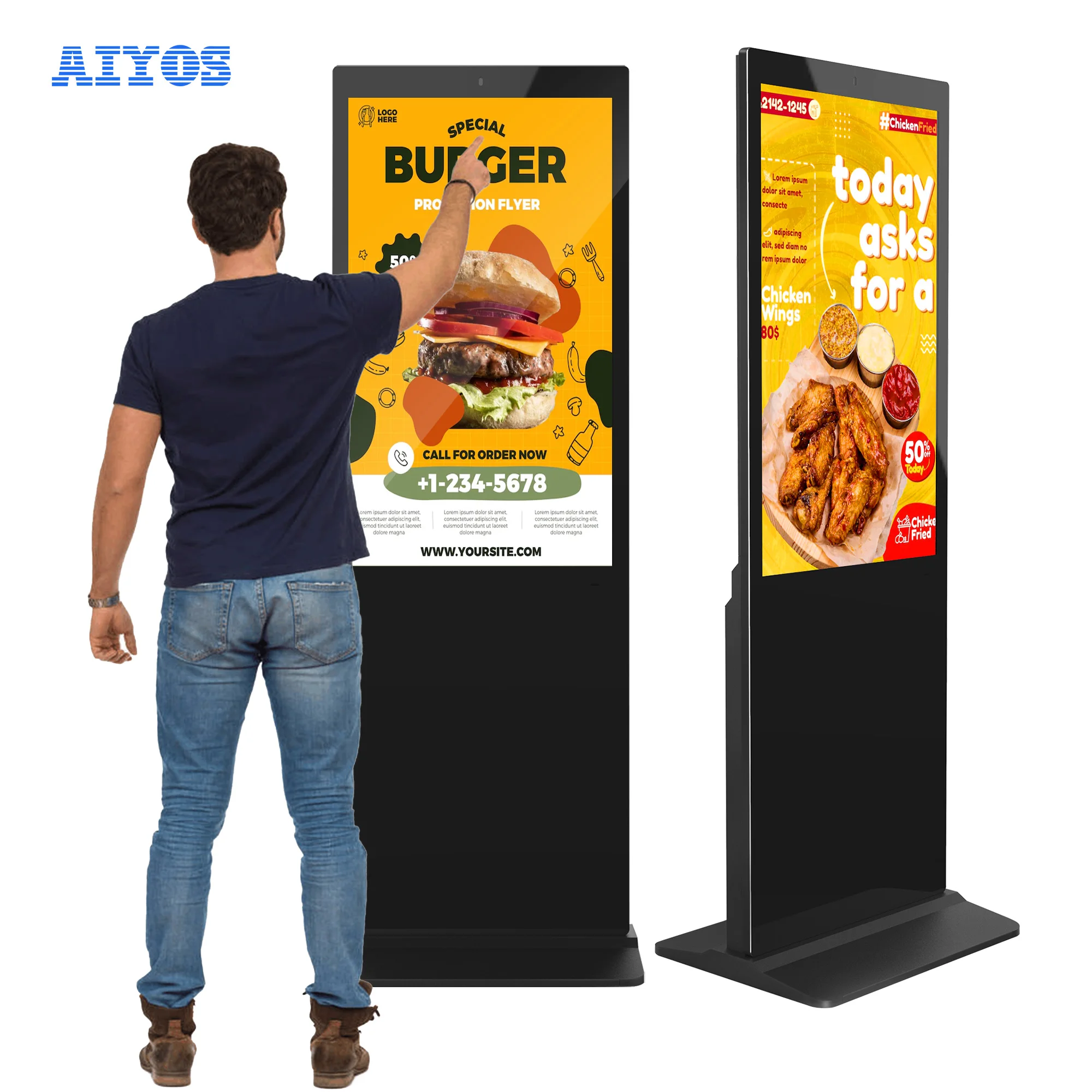 Floor standing 40, 42, 43 Inch wifi lcd advertising display screen