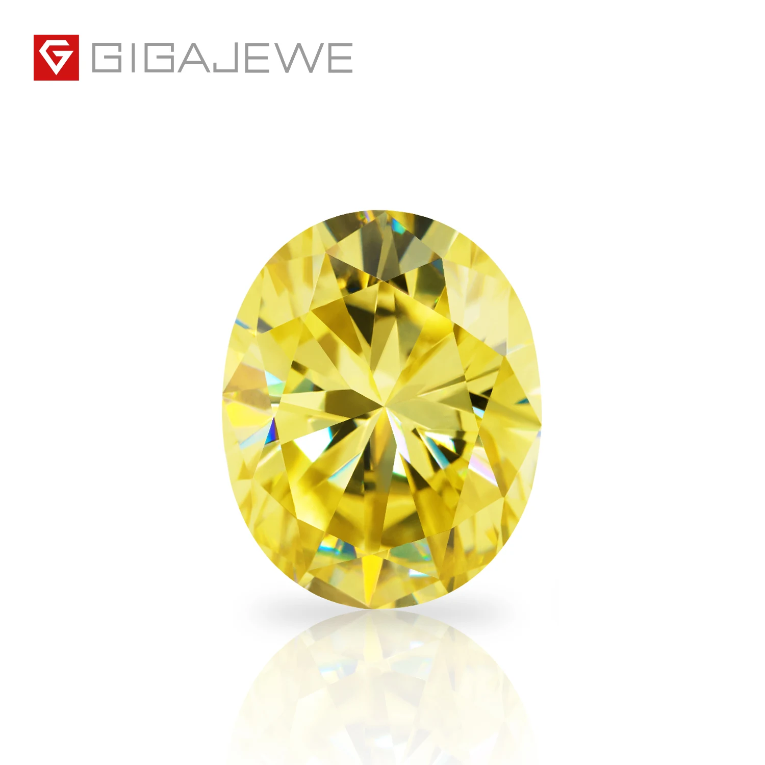 GIGAJEWE  Vivid Yellow Color Oval Cut  Loose  Moissanite  Gemstone Fancy For Jewelry making moissanite wholesale
