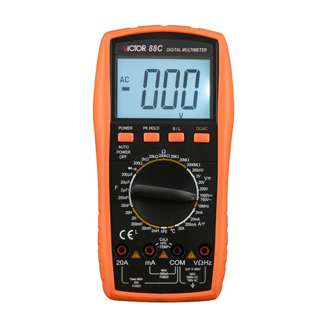 88C Large screen LCD DMM Digital Multimeter multimetro digital profissional