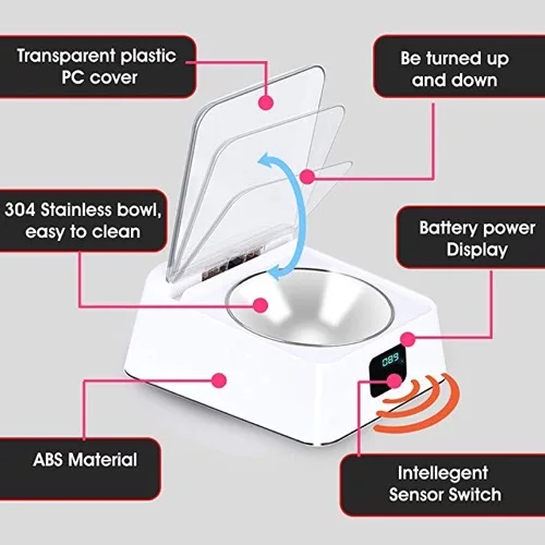 New Feeding Healthy and Smart Pet  Bowl 350 ml Automatic open cover