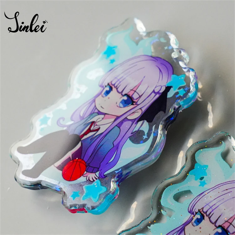 popular customize crystal cut clear acrylic epoxy resin keychain custom printed cheap engraved acrylic charm