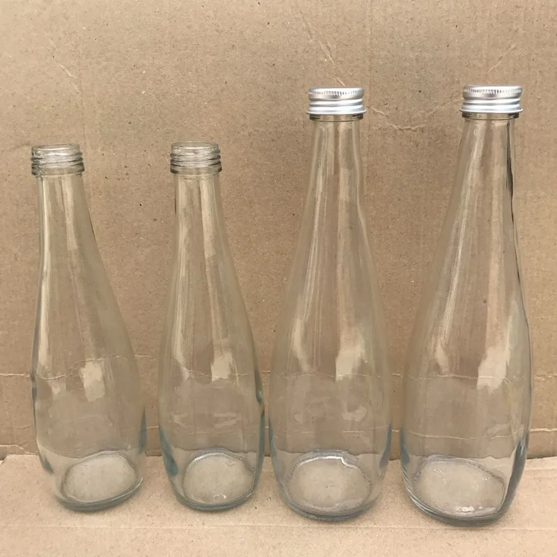 Spot wholesale transparent glass orange juice bottles, beverage juice bottles, straight round soda bottles 330ml manufacturers