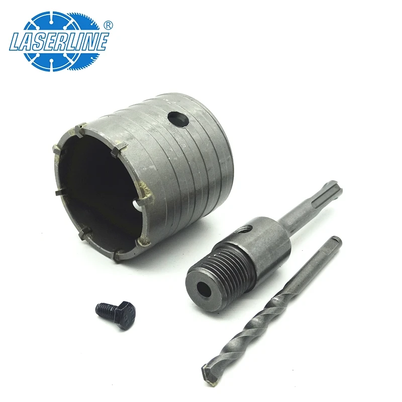 Carbide Tipped Concrete wall Core Drill Bits Set Hole Saw Concrete Hole Saw Cutter Drill Bit SDS Shank Rod Wrench Tool Kit