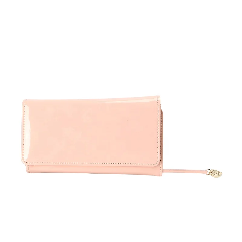 gift wholesale pu leather large glossy long multi color card creative blank trip money zipper wallet women