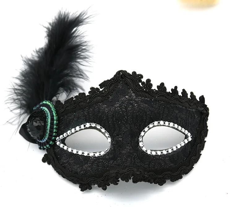 Factory Direct Sale High Quality HalPainted Maskloween Lace Side Painted Face Set Halloween Lace Mask