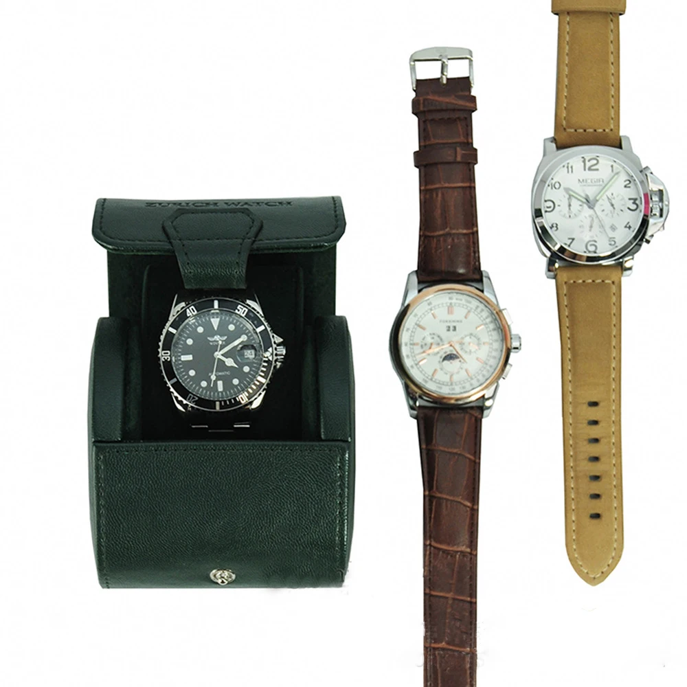 Factory Handmade custom logo  PU leather Single watch packaging box
