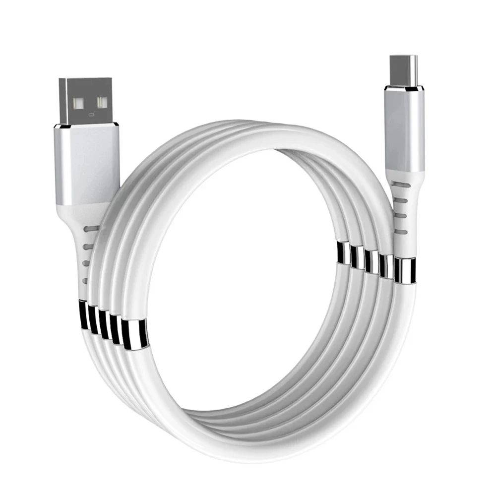New product Self Winding Magnetic Mobile Phone Charging Data cables usb de carga type-c shenzhen Magnetic suction data line