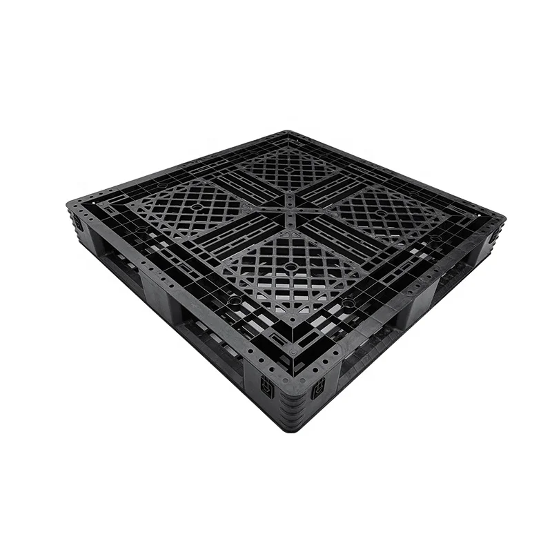 Wholesale Cheap Prices Black Light Plastic Pallet Export Reusable Fork Pallet Single Faced Warehouse Industry Pallet for Sale