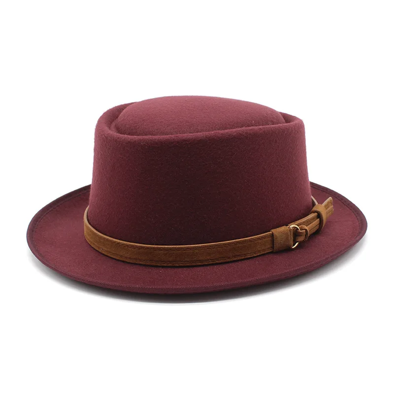 New Designer Small Brim Flat Top Fedora Hats For Unisex High Quality Vintage Jazz Cowboy Casual Fedora Hats With Belt