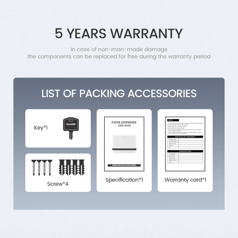 Saige New Arrival Wall Mounted Black/White  Manual Z Fold Toilet Hand Tissue Dispenser