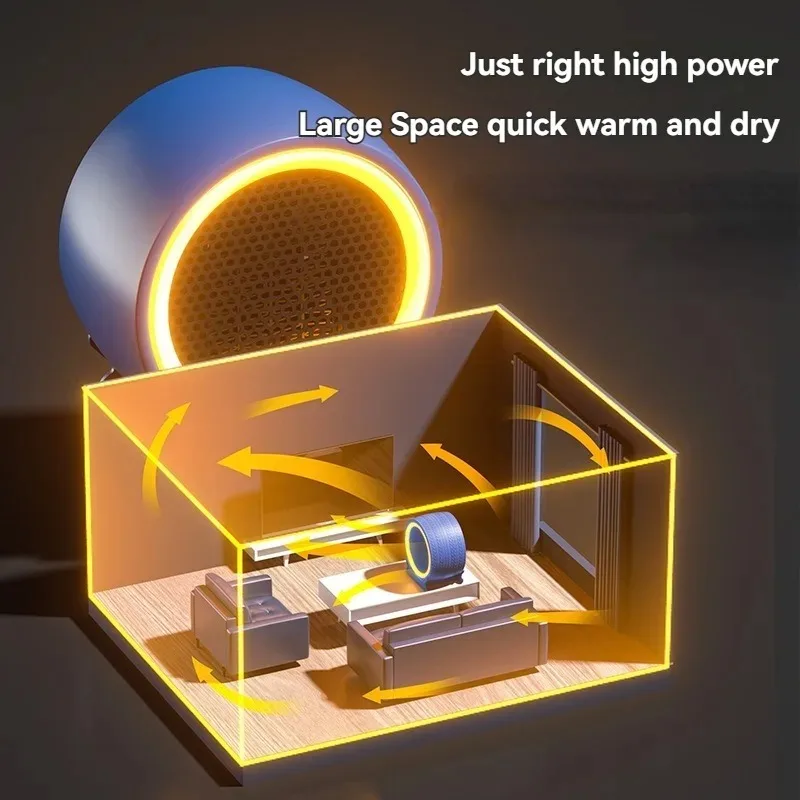 Tinsol brand fast heating electric heater round PTC mini convenient heater home office winter heating