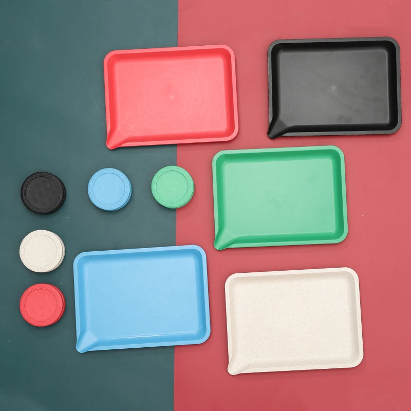 Wholesale Customizable Degradable Eco-Friendly Material Colorful Cigarette Tray with Spout Bulk Tobacco Herb Tray