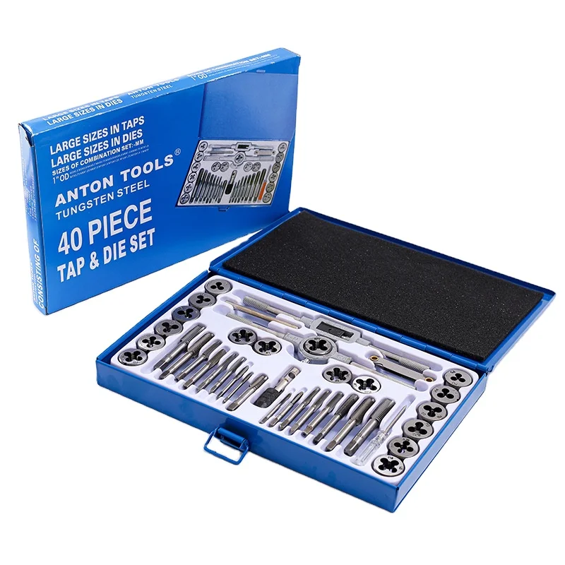 40pcs/lot Tap and Die Sets Metric Die for Metal Working Hand Tools Aggregate Screw Tap Thread