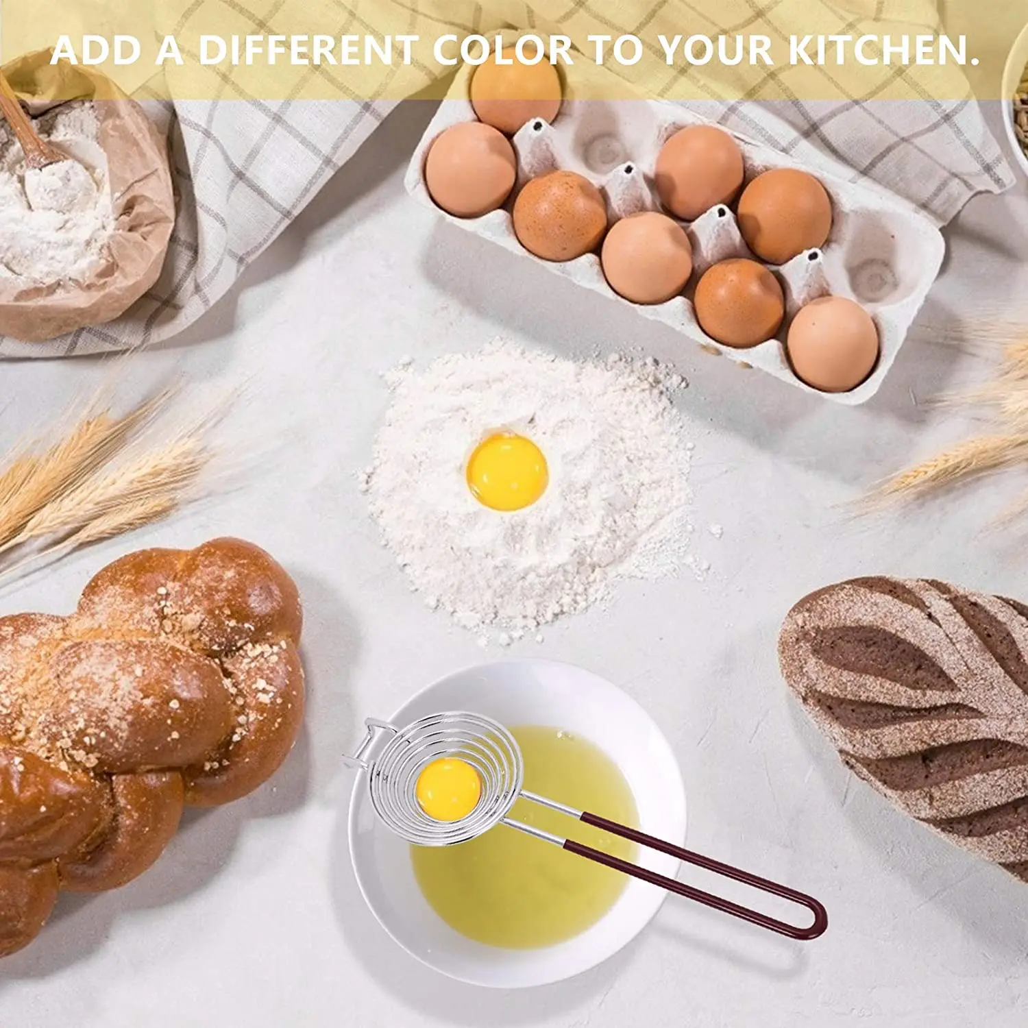 Egg Separator Egg Yolk White Separator Stainless Steel Sifting Filter Egg Divider Kitchen Tool for cooking bake