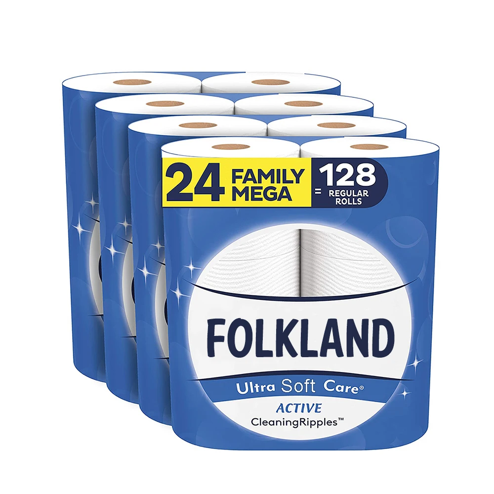 Wholesale branded manufacturer custom printed logo 2 3 4ply 12 pack bathroom White Bamboo Soft Standard Toilet Tissue Paper Roll