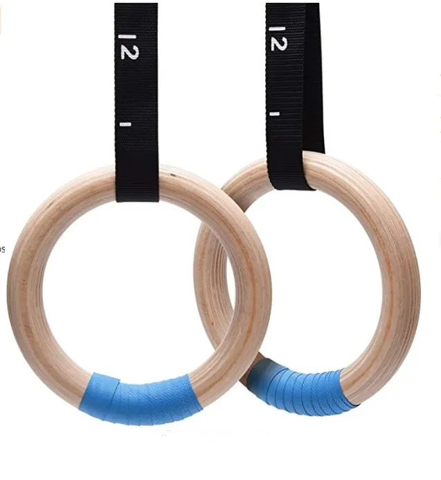 Fitness Wood Gymnastics Rings Wooden Professional Gymnastic Fitness Rings