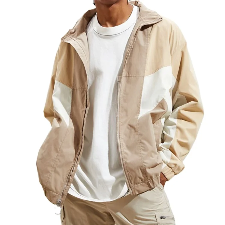 China Manufacturer Wholesale Custom Stand Collar Zipper Track Jacket for Men