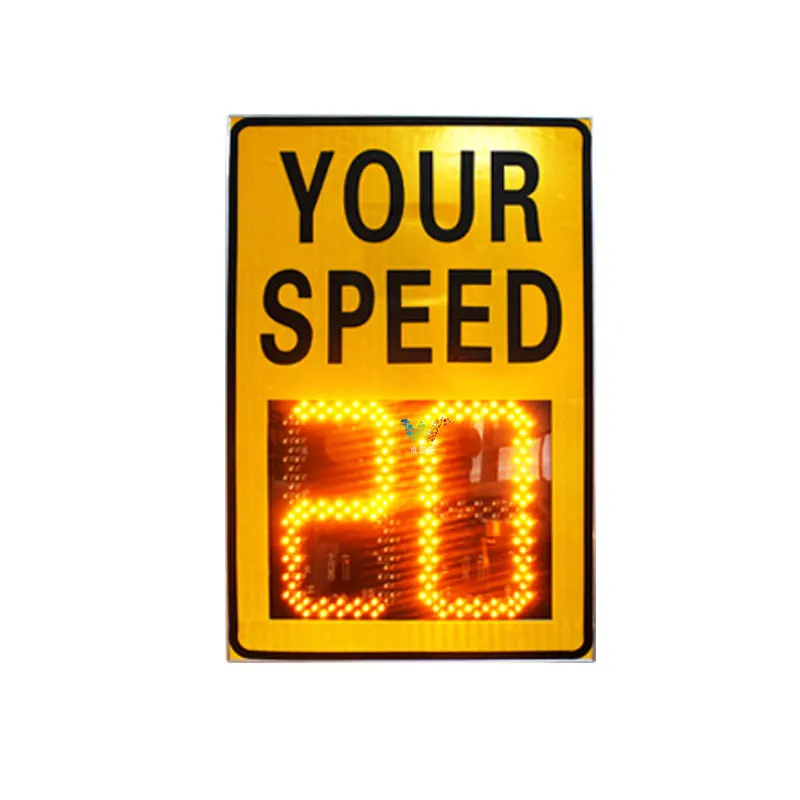 12 Years Factory Traffic Safety 2 Digit Display Solar or Electric LED Car Radar Speed Limit Sign