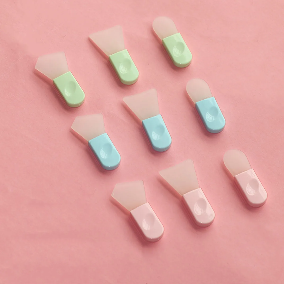 Wholesale Mini Small Soft Silicone Face Mask Brush Facial Mask Brush Silicone Brushes Short Handle Clay Mask Facemask Applicator