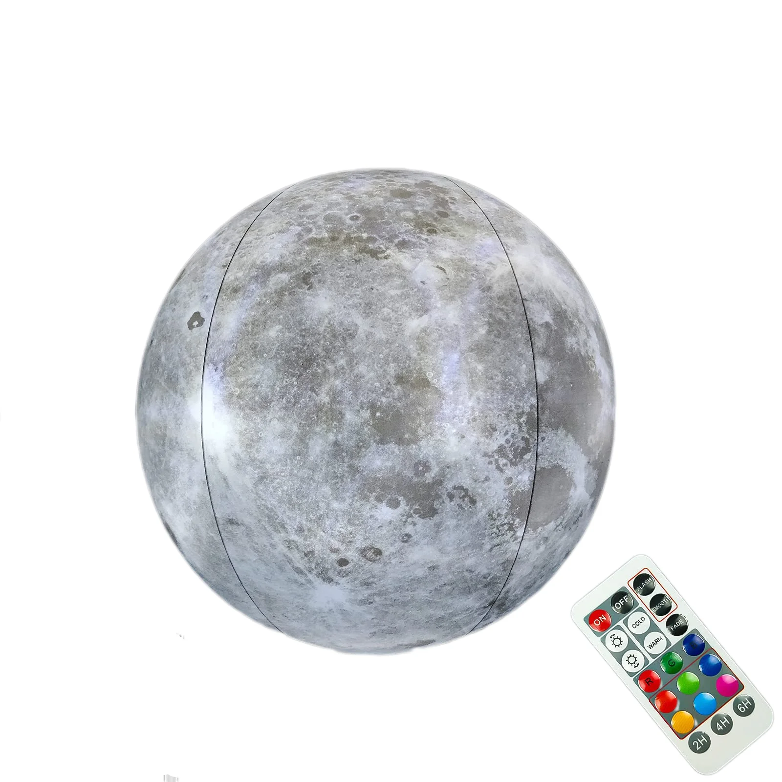 New design 16' Rechargeable Light Up Pool Toys Inflatable Moon Light Ball with RC  Timer