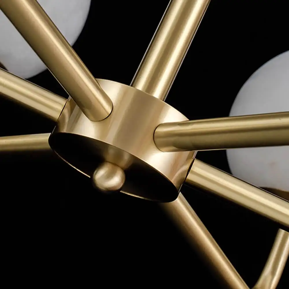 Nordic copper magic bean hanging lamp modern simple creative villa living room dining room round alabaster ball chandelier