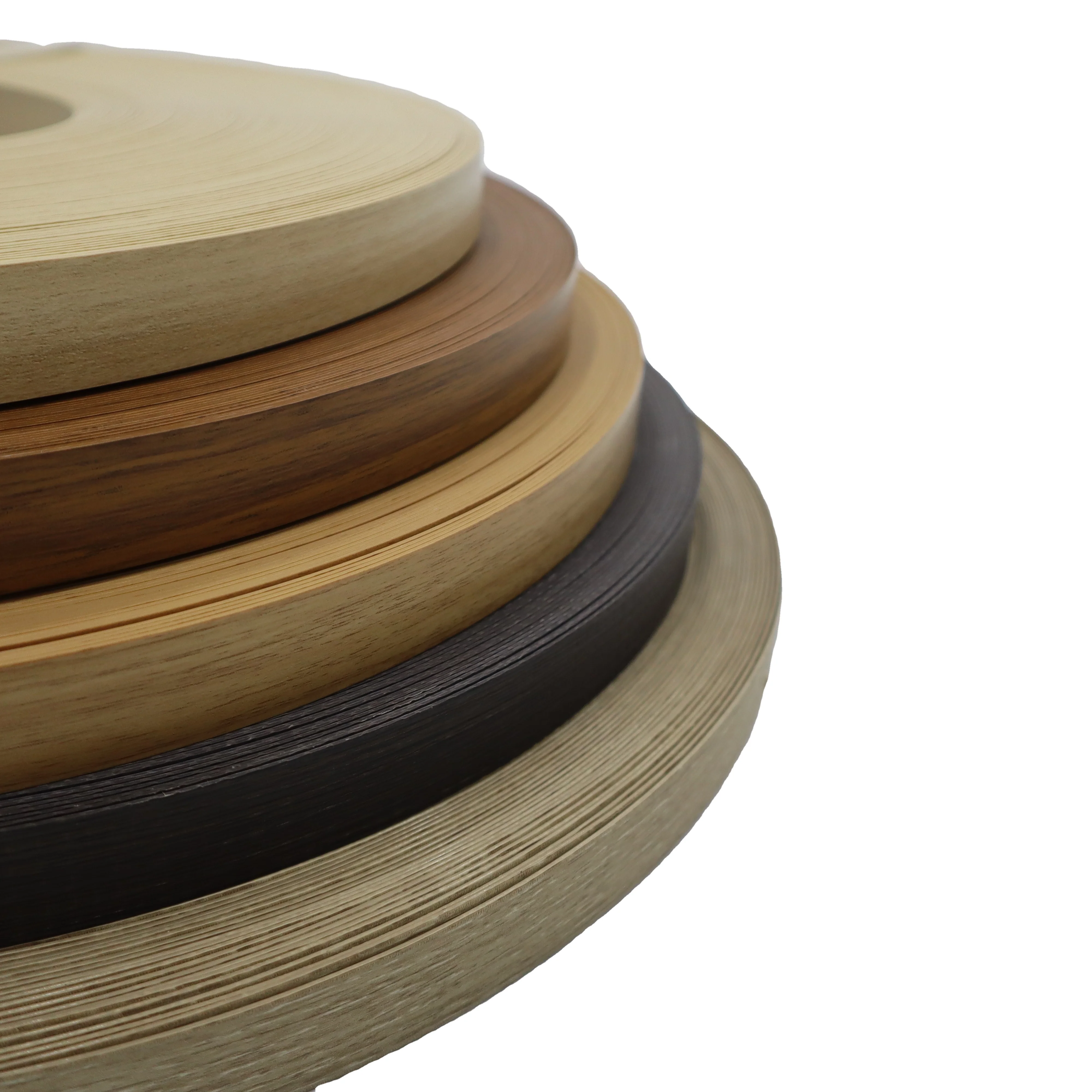 high quality acrylic 0.6mm white matt melamine pvc edge ceramic band heater forming banding tape trim wood grain for cabinet