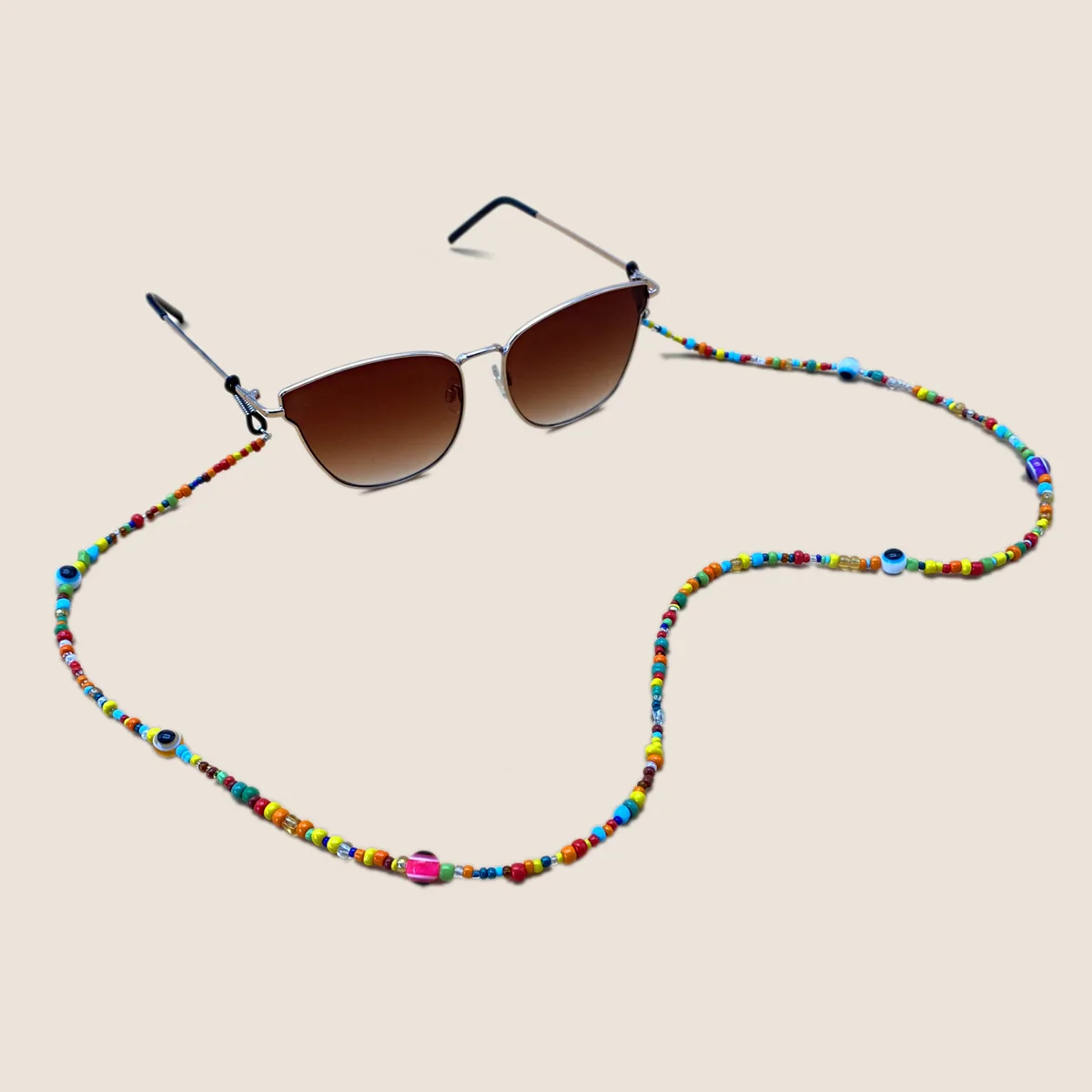 Vintage Colorful Eyeglass Chain Holder Neck Strap Fashion Seed Beaded Masking Chain Eyewear Chain Sunglasses