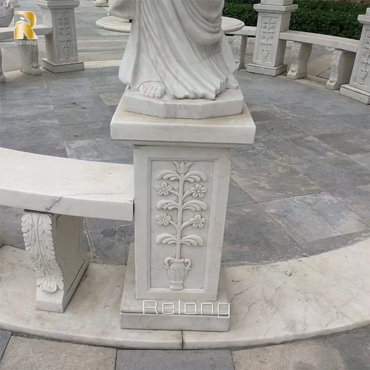 Greek Style Outdoor Garden Large Marble Gazebo with Figure Statue