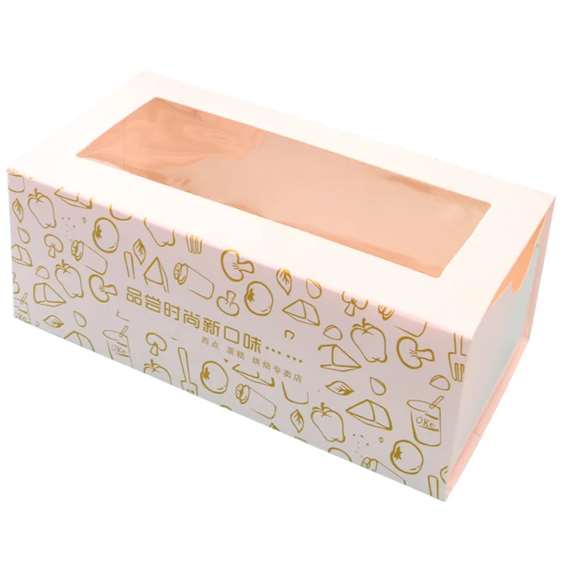 Wholesale Customize Large Transparent Windows Luxury Birthday Cake Packaging Square Clear Window Paper Cake Box