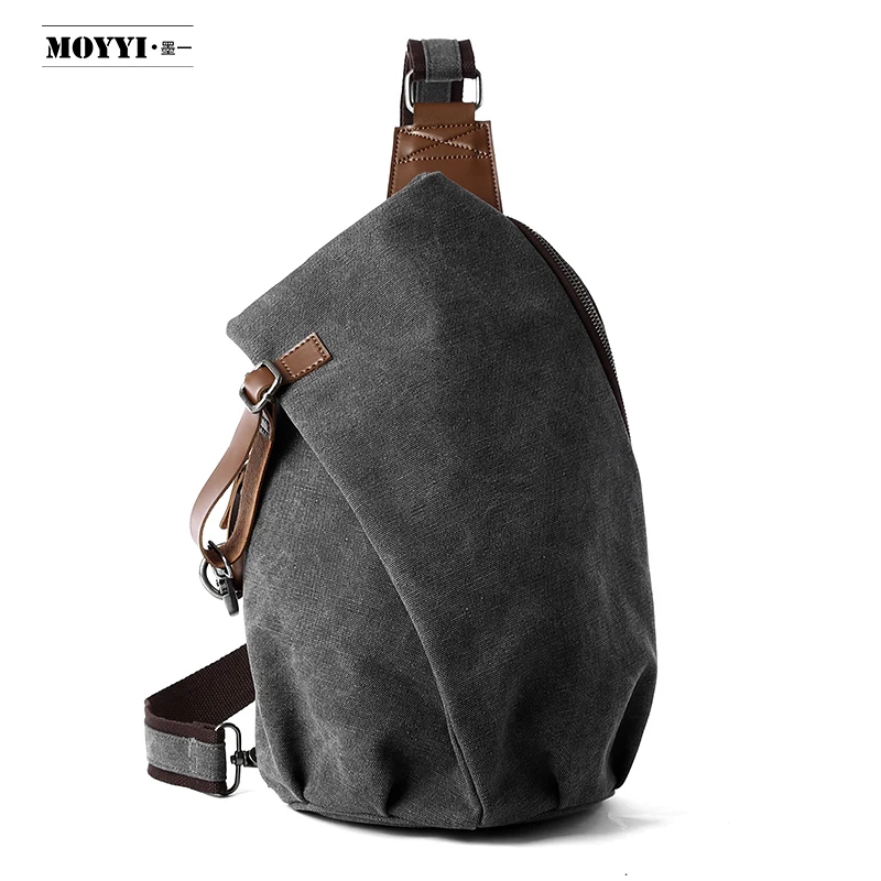 Canvas Outdoor Bags For Men Shoulder Crossbody Bag Walking Hiking Chest Sling Bags